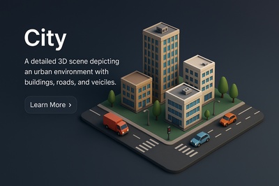 Detailed 3D Urban Scene with Buildings and Vehicles