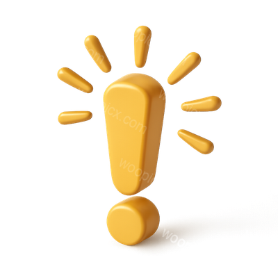 3D Exclamation Icon with Radiant Rays in Isometric View