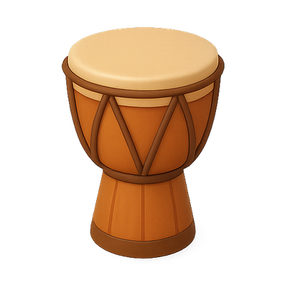 Stylized Illustration of a Traditional Drum