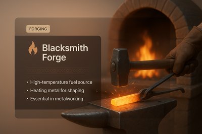 3D Blacksmith Forge Illustration with Integrated Design Elements