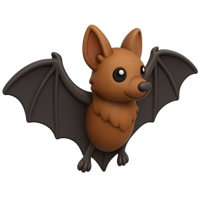 3D Flying Fox Bat Icon in Isometric View