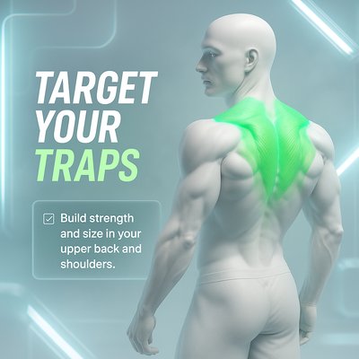 Fitness Illustration Highlighting Upper Back Muscles