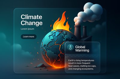 Conceptual Illustration of Global Warming and Climate Change