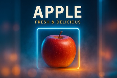 Neon Apple Fantasy: Fresh & Delicious Imagery