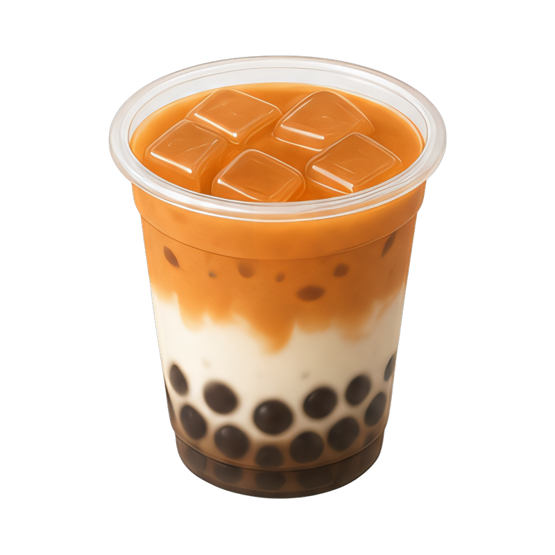 layered thai tea in glass