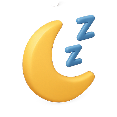 Stylized Sleep Emoji with Crescent Moon and Zzz