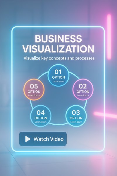 Modern Business Visualization Graphic with Process Options