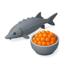 3D Sturgeon and Caviar Icon