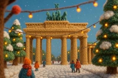 Winter Wonderland at the Brandenburg Gate in Berlin
