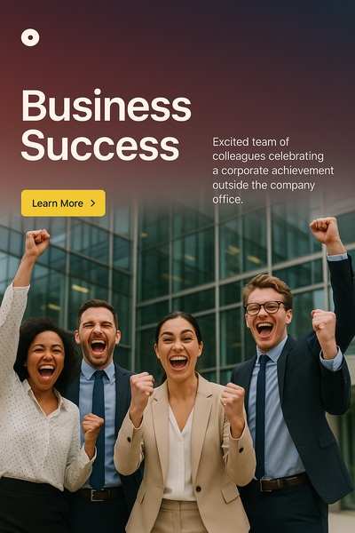 Excited Business Team Celebrating Corporate Success Outdoors