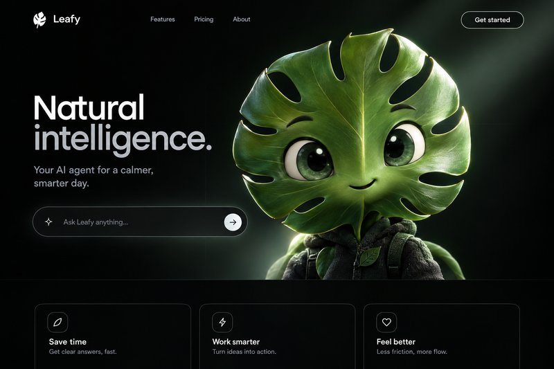 Engaging AI agent landing page