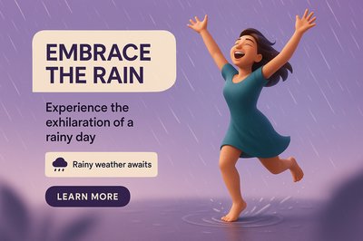 Cheerful Rainy Day Promotional Graphic