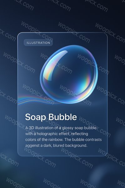 Realistic Holographic Water Drops Vector Illustration