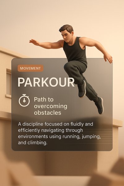 3D Illustration of Parkour with Integrated Design Elements