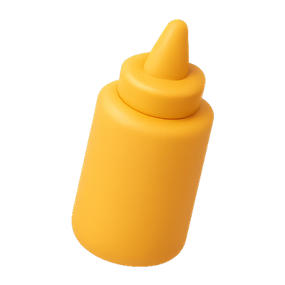 Realistic 3D Mustard Bottle Render