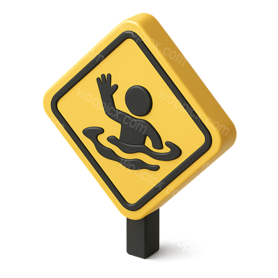 3D Quicksand Warning Sign Icon Illustration