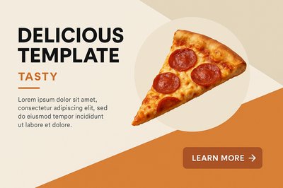 Delicious Pepperoni Pizza Template on White Background