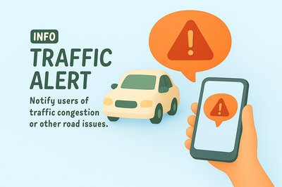 Traffic Alert Notification Graphic for Mobile Apps