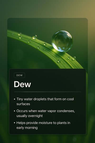 Dew Drops on Green Surface with Informative Overlay