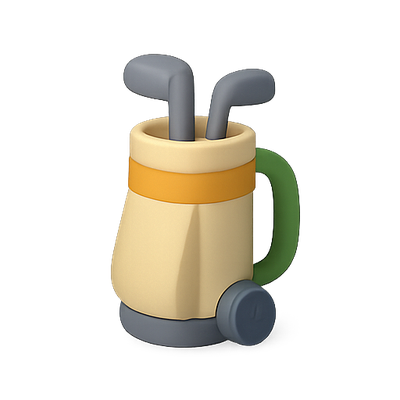 3D Golf Club Holder with Clubs