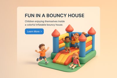 Children Enjoying Fun in a Colorful Bouncy House