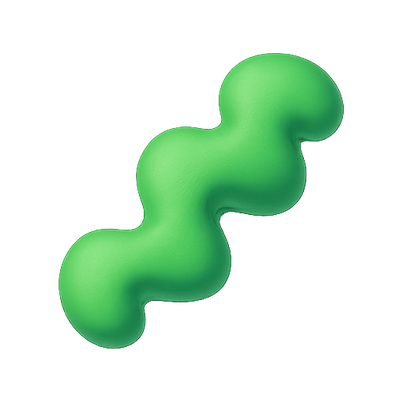 Abstract Green Organic Shape with Smooth Curves
