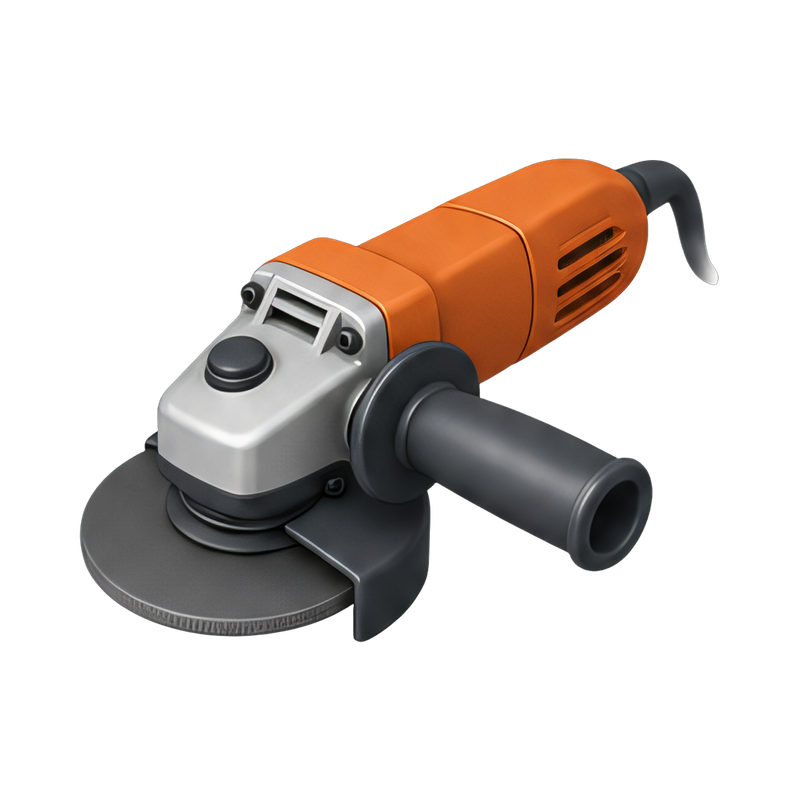 powerful angle grinder in action