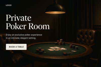 Stylish Private Poker Room Design for Web Page