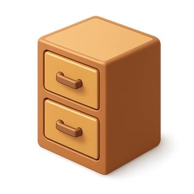 Stylish 3D Icon of Two Stacked Drawer Units