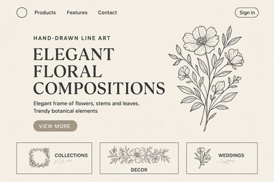 Dynamic Landing Page with Elegant Floral Design Elements