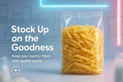 Promotional Pasta Packaging Image with Modern Design