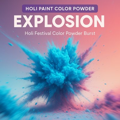 Vibrant Color Powder Explosion for Holi Festival