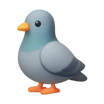 Cute Cartoon Pigeon Character Design