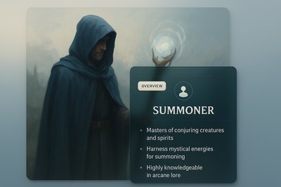 Light-themed Web Page Design for Summoner Concept