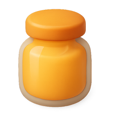 Stylized Orange Jar with Lid in 3D Design