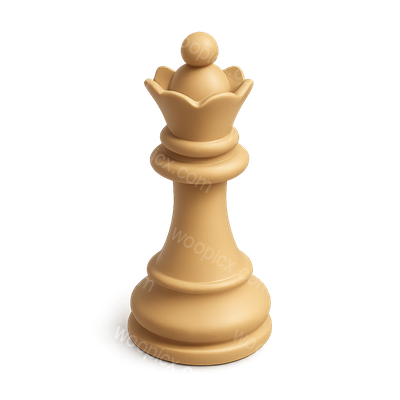 3D Icon of a Queen Chess Piece in Isometric View
