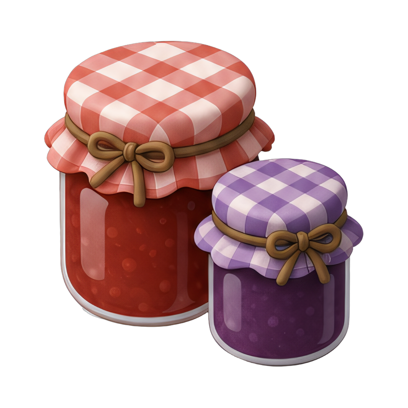 colorful jam jars with lids