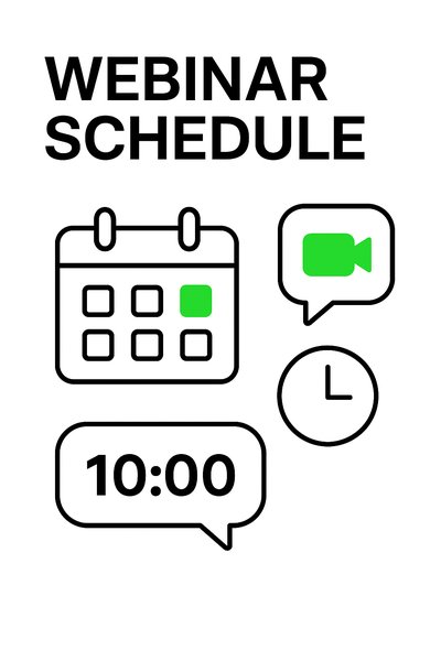Minimalist Webinar Schedule Graphic with Icons
