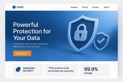 Dynamic Multimedia Landing Page for Data Protection Service