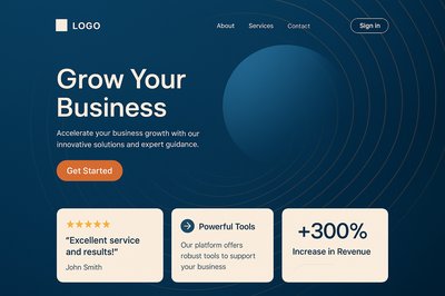 Boho Style Landing Page with Footer and Action Button