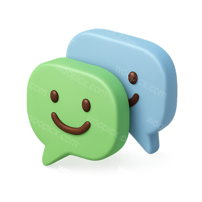 Cheerful 3D Speech Bubbles with Smiling Faces