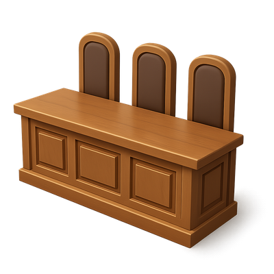 3D Ministerial Desk Icon with Isometric View