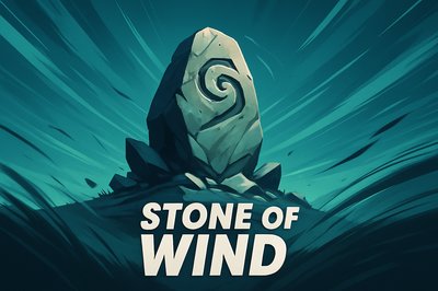 Dynamic Illustration of the Stone of Wind with Energetic Background