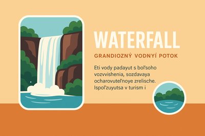 Stunning Waterfall with Vibrant Design Elements