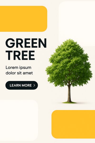 Modern Green Tree Design with Bold Typography