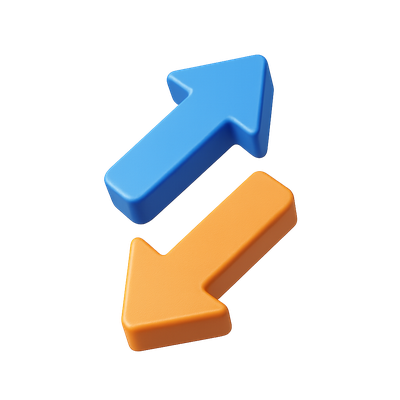 3D Directional Arrows in Vibrant Colors