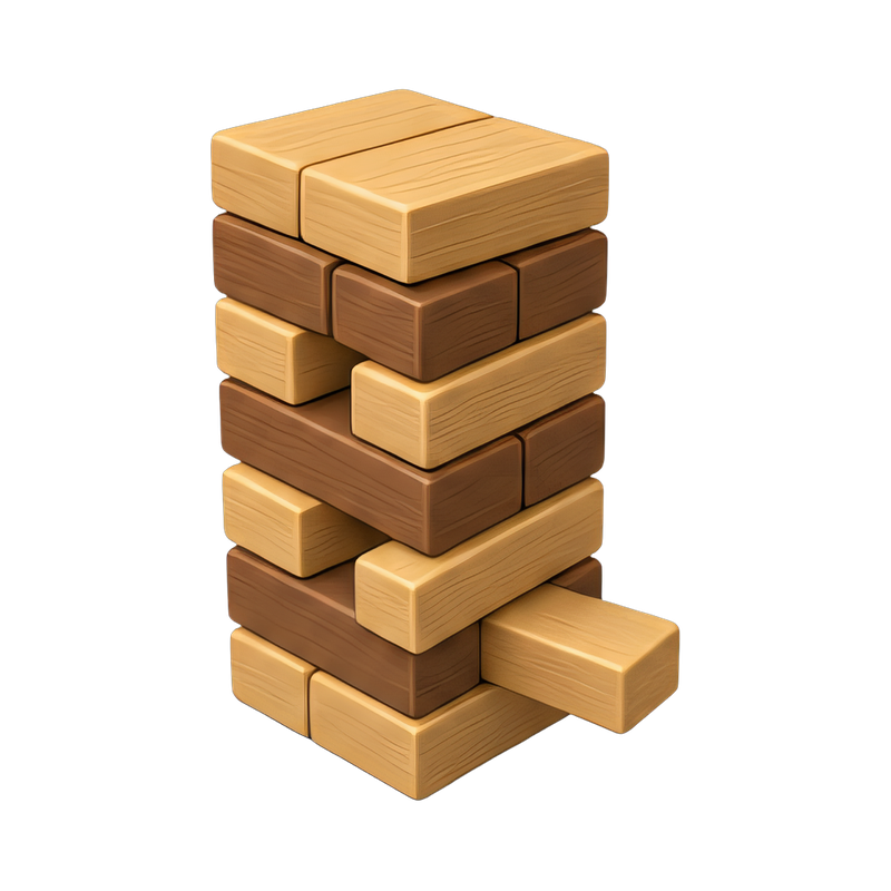 colorful jenga tower