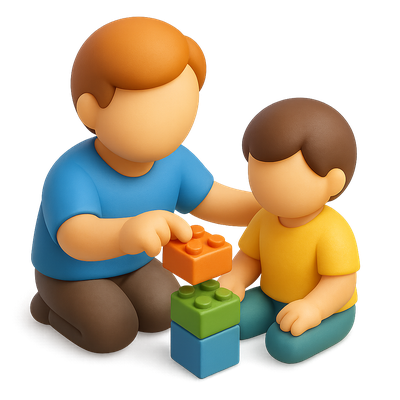 3D Icon Representing Early Intervention with Children
