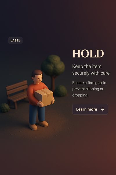 3D Scene Depicting a Character Holding a Box in a Dark Environment