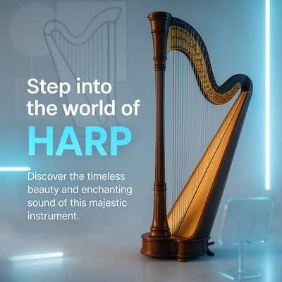 Promotional Graphic for Harp Instrument Exploration